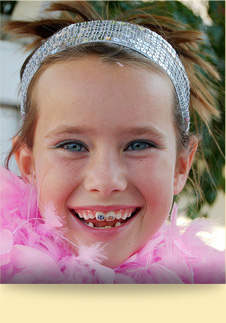stock photo of a girl with braces