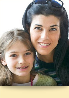stock photo of mom and daughter with braces