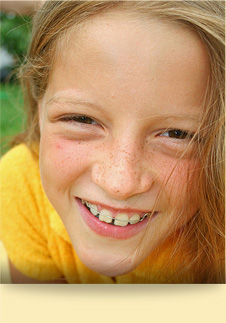 stock photo of a girl with a retainer