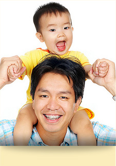 stock photo of a dad with braces