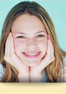stock photo of a teen girl with braces